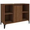 Brown Oak Sink Cabinet - 80x33x60 cm - Engineered Wood