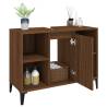 Brown Oak Sink Cabinet - 80x33x60 cm - Engineered Wood