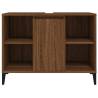 Brown Oak Sink Cabinet - 80x33x60 cm - Engineered Wood