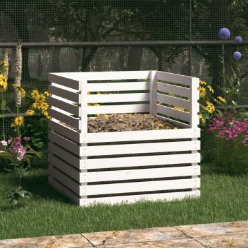 Composter White 80x80x78 cm - Solid Wood Pine | HipoMarket