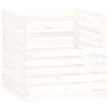 Composter White 80x80x78 cm - Solid Wood Pine | HipoMarket