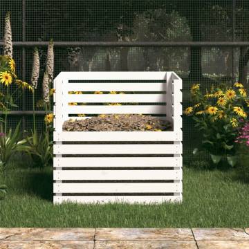 Composter White 80x80x78 cm - Solid Wood Pine | HipoMarket