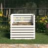 Composter White 80x80x78 cm - Solid Wood Pine | HipoMarket