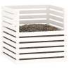 Composter White 80x80x78 cm - Solid Wood Pine | HipoMarket