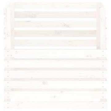 Composter White 80x80x78 cm - Solid Wood Pine | HipoMarket