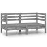 Garden Corner Sofas 2 pcs Grey Solid Pinewood Colour grey Model corner sofa (2 pcs) Number of 1 