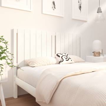 Stylish White Bed Headboard - Solid Pine 145.5x4x100cm