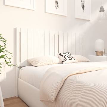 Stylish White Bed Headboard - Solid Pine 145.5x4x100cm