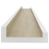 Stylish Wall Shelves 2 pcs in White and Sonoma Oak - 80x9x3 cm