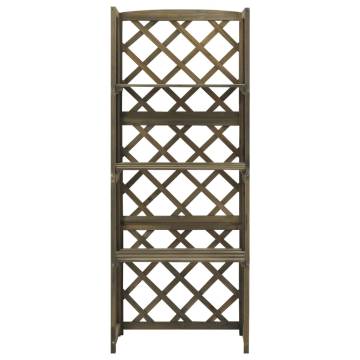 Stylish Grey Trellis with Shelves - Solid Fir Wood Garden Decor