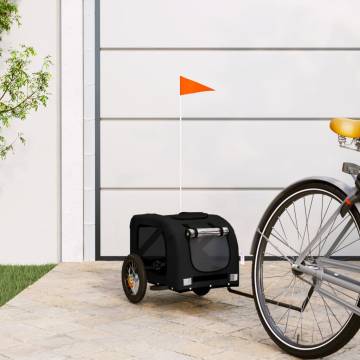 Pet Bike Trailer - Black Oxford Fabric & Iron for Comfortable Rides