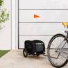 Pet Bike Trailer Black Oxford Fabric and Iron Colour black Size 124 x 53 x 53 cm 