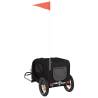 Pet Bike Trailer - Black Oxford Fabric & Iron for Comfortable Rides