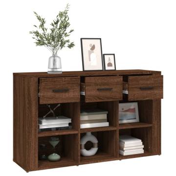 Brown Oak Sideboard 100x30x59.5 cm | Quality Engineered Wood