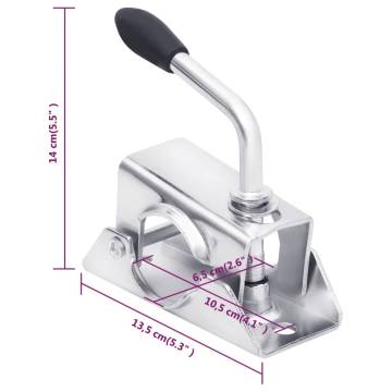 Jockey Wheel Clamps - 2 pcs Galvanised Steel | HipoMarket