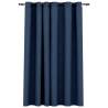 Linen-Look Blackout Curtains - Blue 290x245cm | HipoMarket