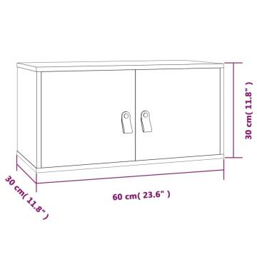 Wall Cabinet Grey 60x30x30 cm - Solid Pine Wood