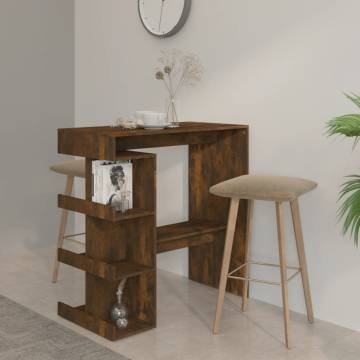 Bar Table with Storage Rack Smoked Oak - Chic & Space-Saving