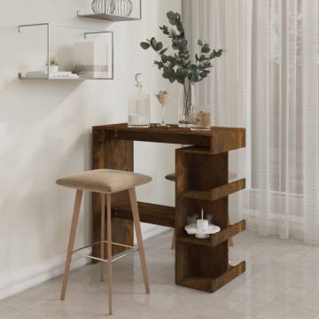 Bar Table with Storage Rack Smoked Oak - Chic & Space-Saving