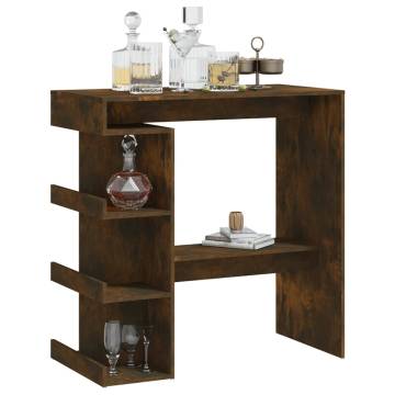 Bar Table with Storage Rack Smoked Oak - Chic & Space-Saving