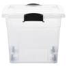 Storage Boxes with Wheels & Lids - 40L, 2 pcs Transparent