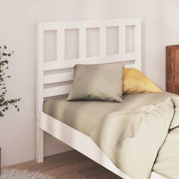 Stylish White Bed Headboard - Solid Pine Wood 81x4x100 cm