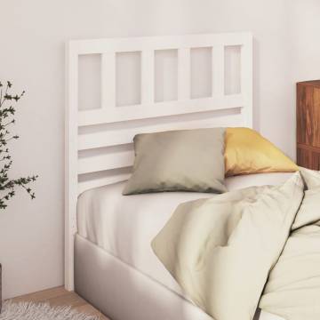 Stylish White Bed Headboard - Solid Pine Wood 81x4x100 cm