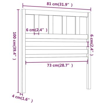 Stylish White Bed Headboard - Solid Pine Wood 81x4x100 cm