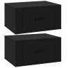 Wall-mounted Bedside Cabinets - Elegant 2 pcs in Black