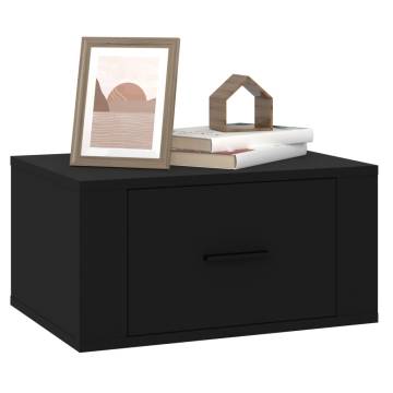 Wall-mounted Bedside Cabinets - Elegant 2 pcs in Black