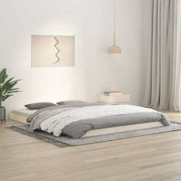 King Size White Bed Frame - Solid Pine 150x200 cm | HipoMarket