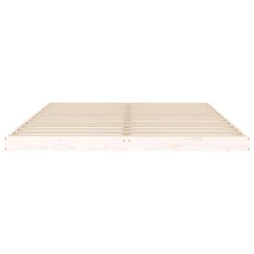 King Size White Bed Frame - Solid Pine 150x200 cm | HipoMarket