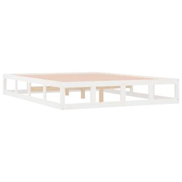 White King Size Bed Frame 150x200 cm - Solid Pine Wood