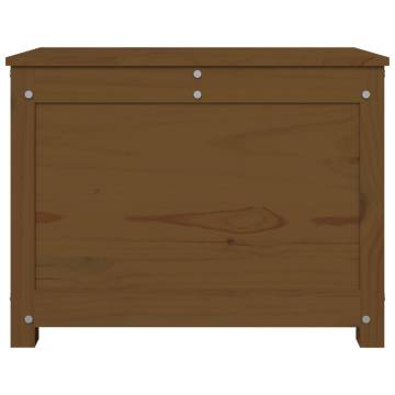 Honey Brown Storage Box - Solid Pine Wood, 60x32x45.5 cm