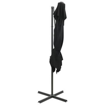 Cantilever Umbrella with Double Top Black - 250x250 cm