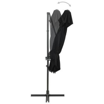 Cantilever Umbrella with Double Top Black - 250x250 cm