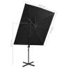 Cantilever Umbrella with Double Top Black - 250x250 cm