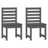 Garden Chairs 2 pcs Grey - Solid Pine Wood | HipoMarket