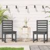 Garden Chairs 2 pcs Grey - Solid Pine Wood | HipoMarket