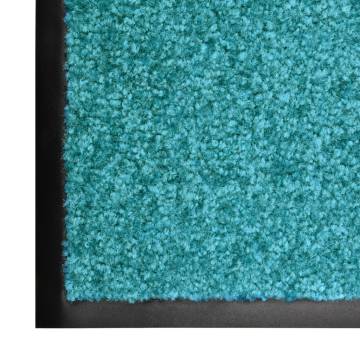 Washable Cyan Doormat 60x90 cm - Durable & Non-Slip