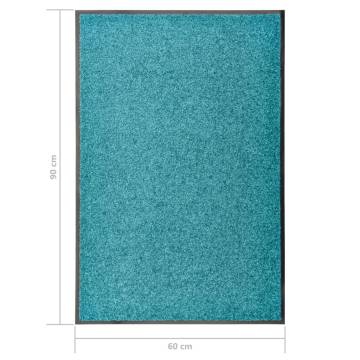 Washable Cyan Doormat 60x90 cm - Durable & Non-Slip