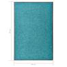 Washable Cyan Doormat 60x90 cm - Durable & Non-Slip