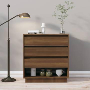 Stylish Brown Oak Sideboard - 70x41x75 cm Engineered Wood