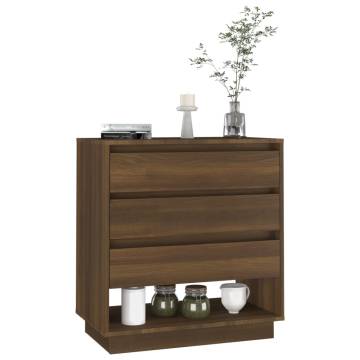 Stylish Brown Oak Sideboard - 70x41x75 cm Engineered Wood