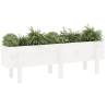 Garden Raised Bed White - 121x30x38 cm Solid Pine | Hipo Market