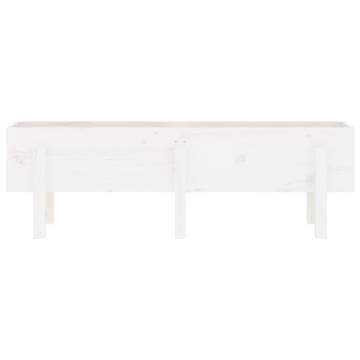 Garden Raised Bed White - 121x30x38 cm Solid Pine | Hipo Market