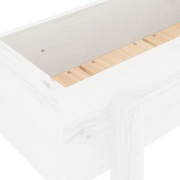 Garden Raised Bed White - 121x30x38 cm Solid Pine | Hipo Market