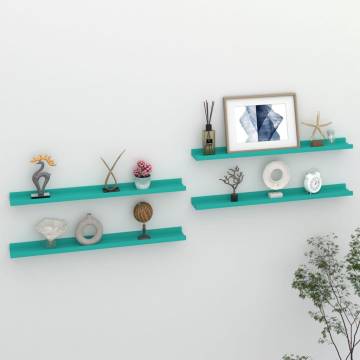 Blue Wall Shelves - 4 pcs, 80x9x3 cm | HipoMarket