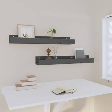 Stylish Grey Wall Shelves - 2 pcs Solid Pine Wood - 80x12x9 cm