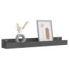 Stylish Grey Wall Shelves - 2 pcs Solid Pine Wood - 80x12x9 cm